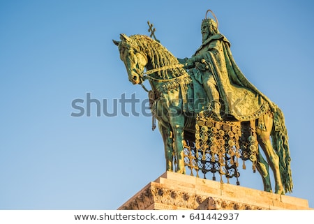 Сток-фото: Saint Stefan Statue In Budapest Hungary In Sunrise