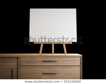 Сток-фото: Small Easel With Blank Frame 3d Rendering