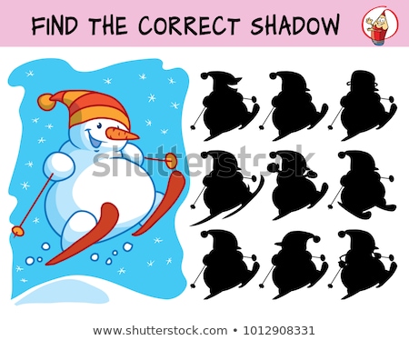 Foto stock: Shadows Game With Christmas Characters