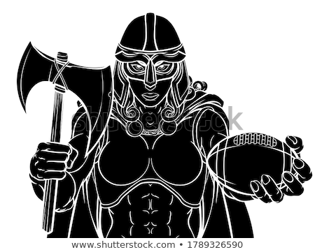 Foto stock: Viking Trojan Spartan Celtic Warrior Knight Woman