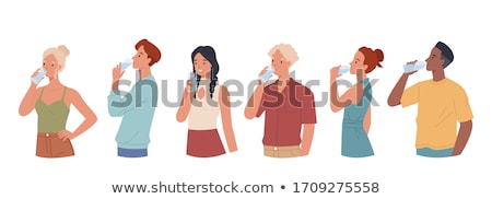 [[stock_photo]]: Thirst Character Teenager Boy And Girl Vector