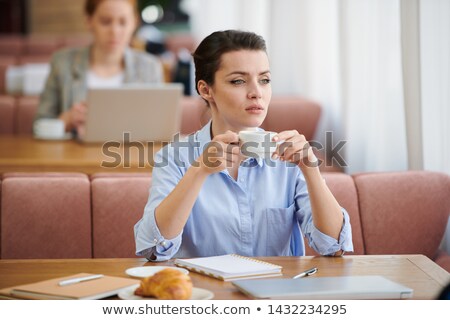 Stock fotó: Purposeful Businesswoman Having Break In Cafe