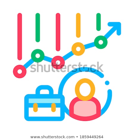 Foto stock: Graph Chart Avatar And Case Job Hunting Vector