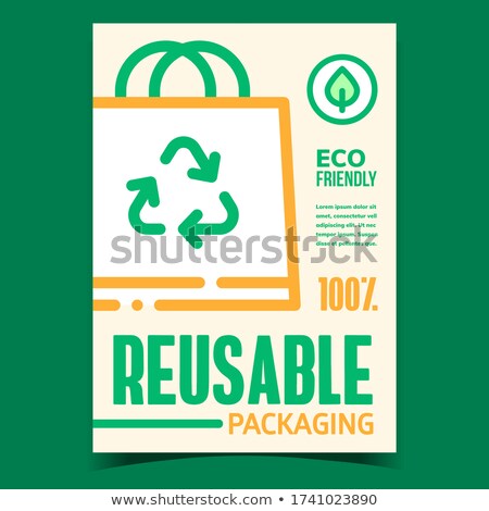 ストックフォト: Reusable Packaging Promotional Flyer Banner Vector