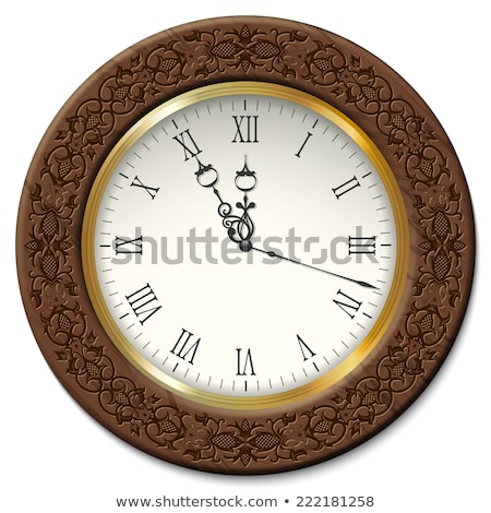 Antique Wall Clock With Carved Wooden Frame Foto stock © kostins