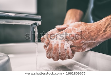 Seife in der Hand Stock foto © Maridav