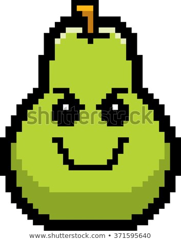 [[stock_photo]]: Evil 8 Bit Cartoon Pear