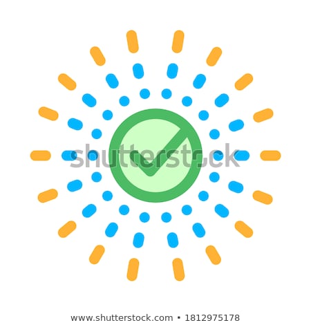 Foto stock: Approved Mark In Center Of Rays Element Vector