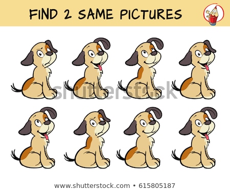 Stockfoto: Find Two Same Dogs Task Coloring Book Page