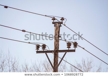 Stock fotó: Old Wooden Electric Post