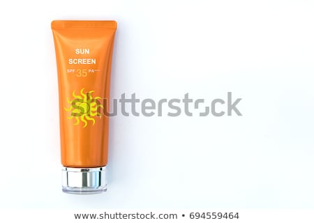 Stock foto: Bottle With Suntan Cream Isolated On White