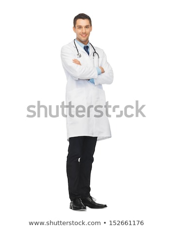 Сток-фото: Young Medical Trainee With Stethoscope Isolated On White