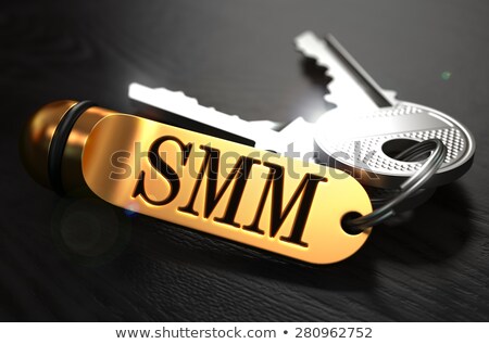 ストックフォト: Smm Concept Keys With Golden Keyring