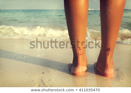 Stockfoto: Tropical Beach Vintage Effect Legs