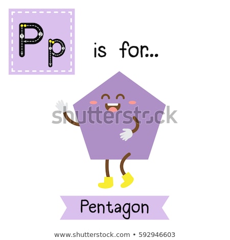 Foto stock: Flashcard Letter P Is For Pentagon