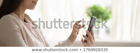 Stockfoto: Close Up Of Hands With Smart Phone And Watch