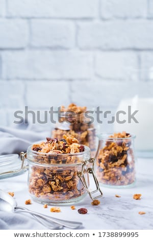 Stock fotó: Morning Granola With Hazelnuts And Raisins