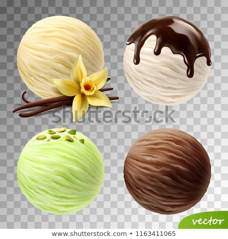 Foto d'archivio: Brown Green And White Splashes Of Ice Cream With A Scoop Of Hom