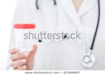 Stockfoto: Doctor Hold Empty Sample Container