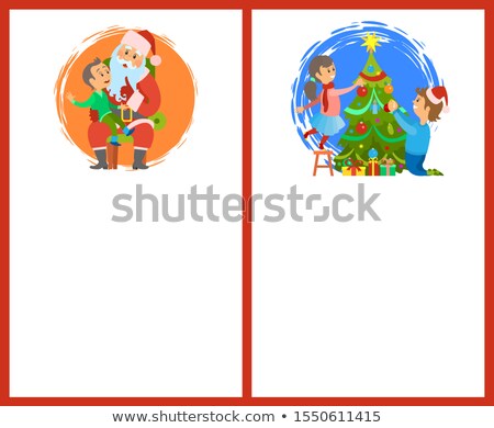 [[stock_photo]]: Conversation With Santa Decorative Christmas Tree