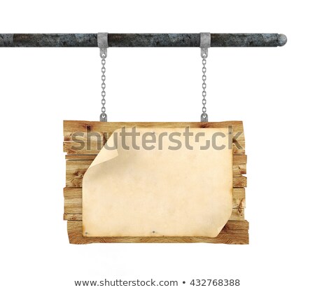 Сток-фото: Old Paper Are Hanging For Announcement On The White Isolated Ba