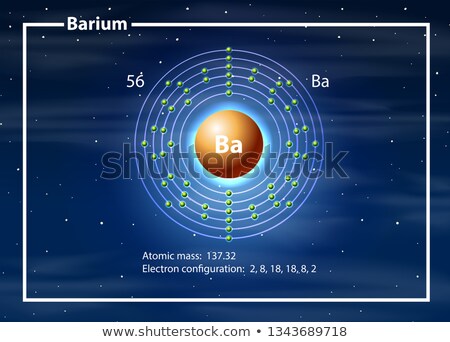 ストックフォト: Barium Atom Diagram Concept