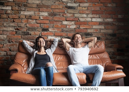 Сток-фото: Young Hipster Woman Teenager Relaxing Sitting In Living Room Rea