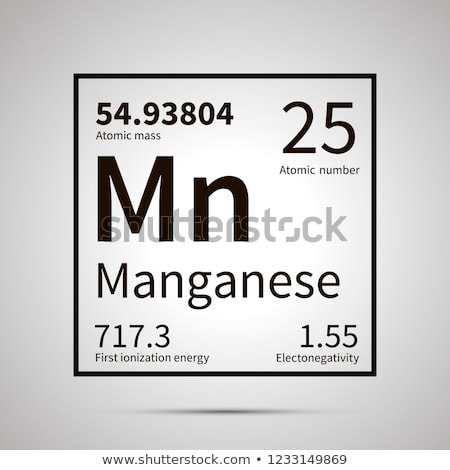 Сток-фото: Manganese Chemical Element With First Ionization Energy Atomic Mass And Electronegativity Values S