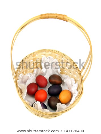 Сток-фото: Easter Background Macro Shot Of Painted Eggs And Easter Decor