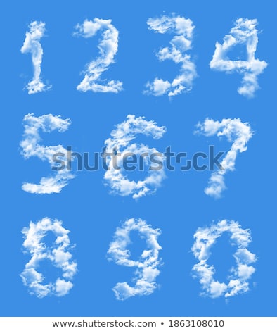 Stock fotó: Number 9 And 0 Cloud Shape