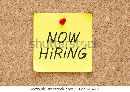 Foto stock: Job Search On Cork Board With Note Paper