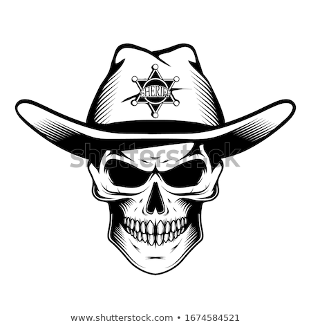 Foto stock: Monochrome Skull Illustration