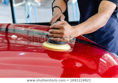 Stock fotó: Car With Wax And Polish Cloth