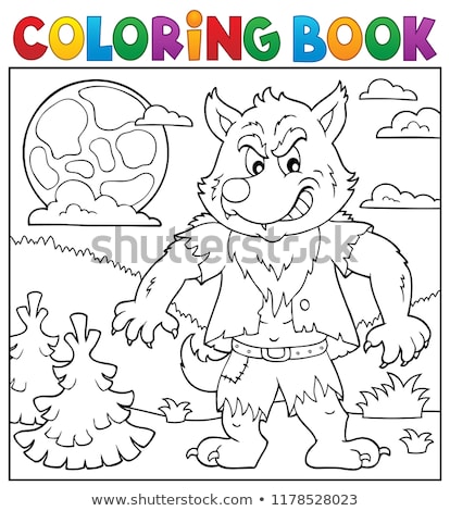 Stock fotó: Coloring Book Werewolf Topic 2