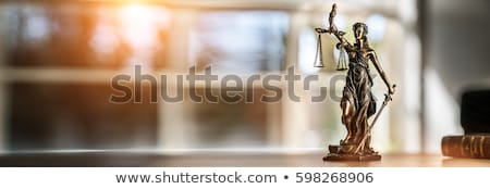 ストックフォト: Statue Of Justice And Gavel