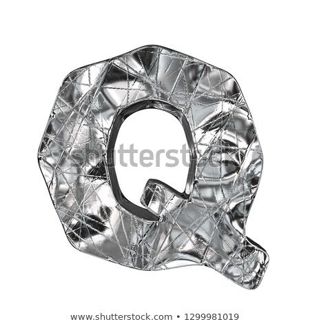 Foto stock: Grunge Aluminium Foil Font Letter Q 3d