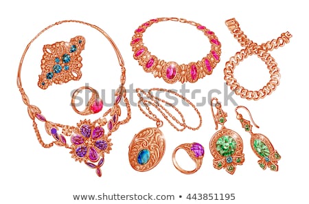 Imagine de stoc: Hand Drawn A Set Of Pendants On A Chain Vector Illustration Of A Sketch Style