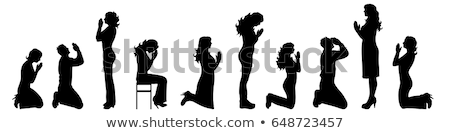 Stock fotó: Set Of Different Praying Women