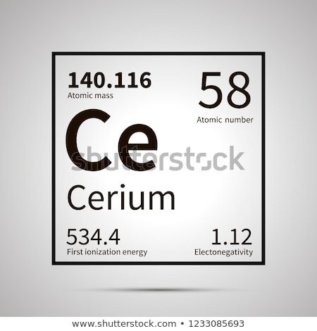 Сток-фото: Cerium Chemical Element With First Ionization Energy Atomic Mass And Electronegativity Values Simp