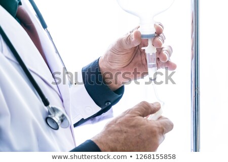 Foto stock: Man Connected To Iv Drip