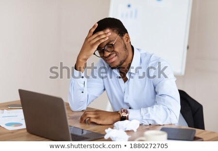 Stock fotó: Desperate Employee Sitting At His Desk