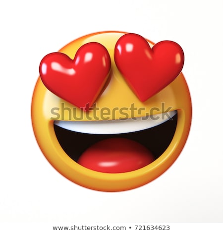 Stok fotoğraf: Smiley Face Glossy Red Isolated On White Background