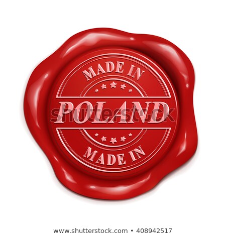 Foto d'archivio: Made In Poland - Stamp On Red Wax Seal