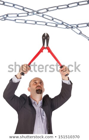 Stock photo: Concept Of Management - Boss With Boltcutters