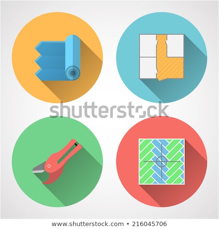 Stockfoto: Circle Icons For Linoleum Flooring Service
