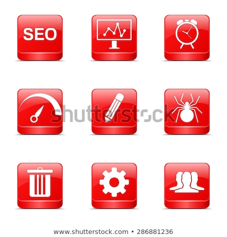 Сток-фото: Seo Internet Sign Square Vector Red Icon Design Set 8