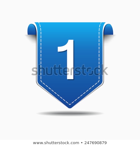 Foto stock: 1 Number Vector Blue Web Icon