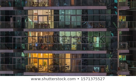Stock photo: Businesswoman Viewing Night Glowing City