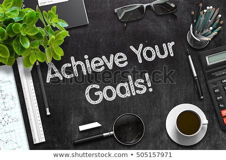 Foto d'archivio: Black Chalkboard With Achieve Your Goals 3d Rendering