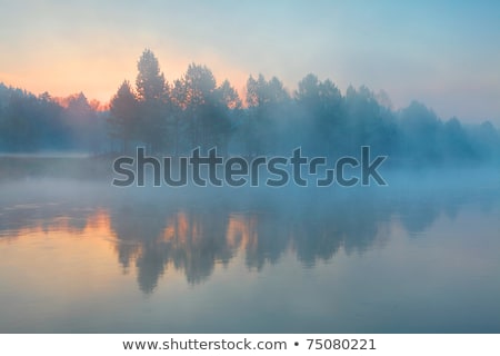 Сток-фото: Summer Landscape With A Morning Mist Over The River